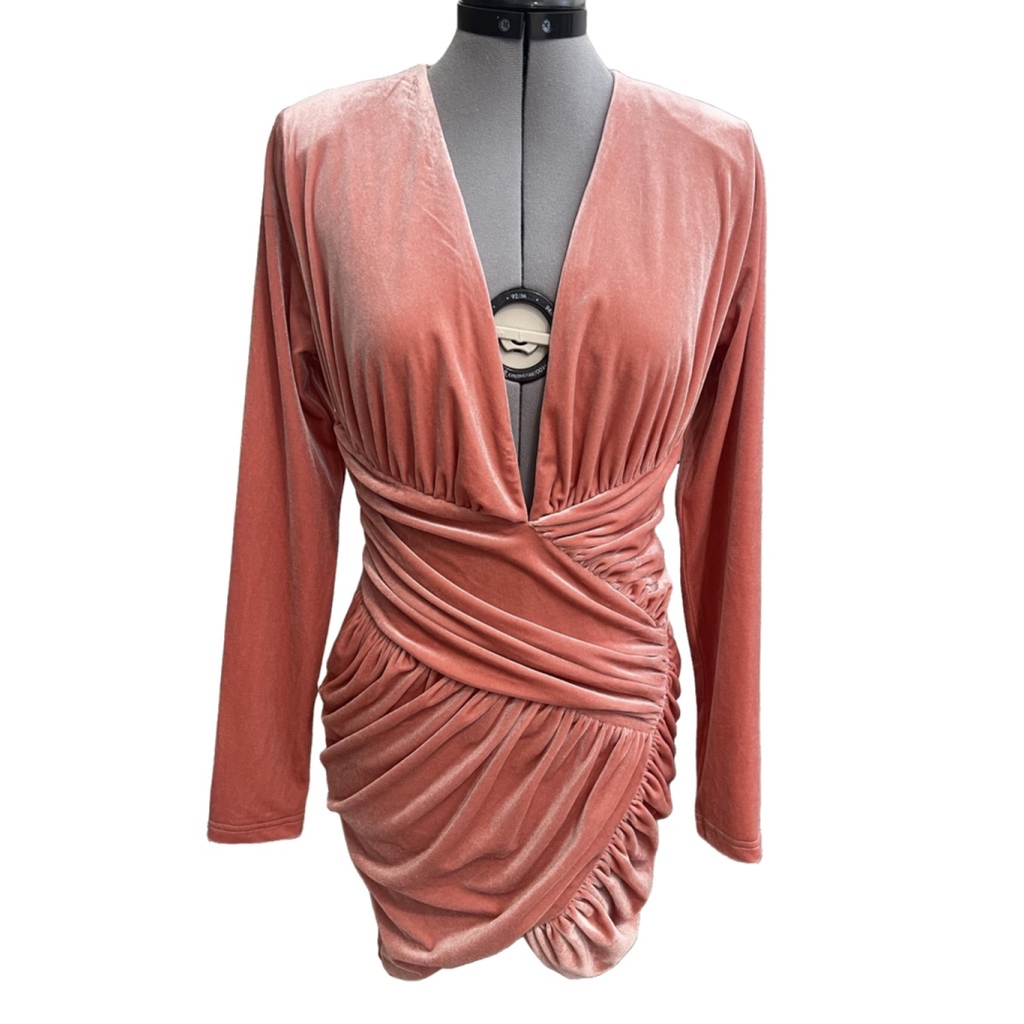 Women's Miss Circle Dress Size S Pink Velvet